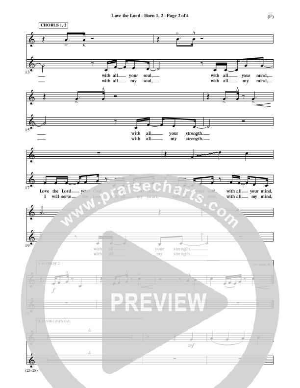 Love The Lord French Horn 1/2 (Lincoln Brewster)