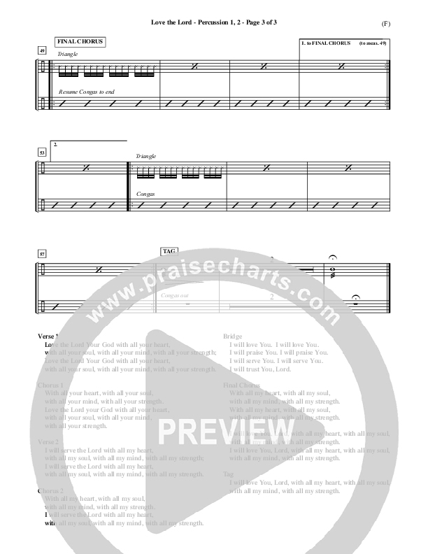 Love The Lord Percussion 1/2 (Lincoln Brewster)