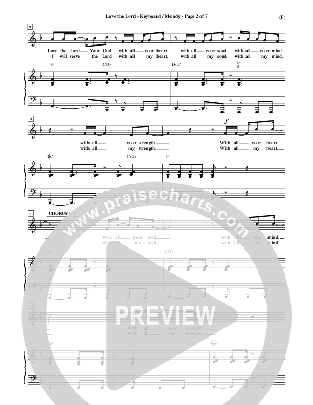 Love The Lord Piano/Vocal (Lincoln Brewster)