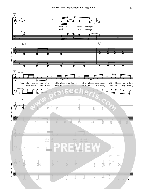 Love The Lord Piano/Vocal (SATB) (Lincoln Brewster)