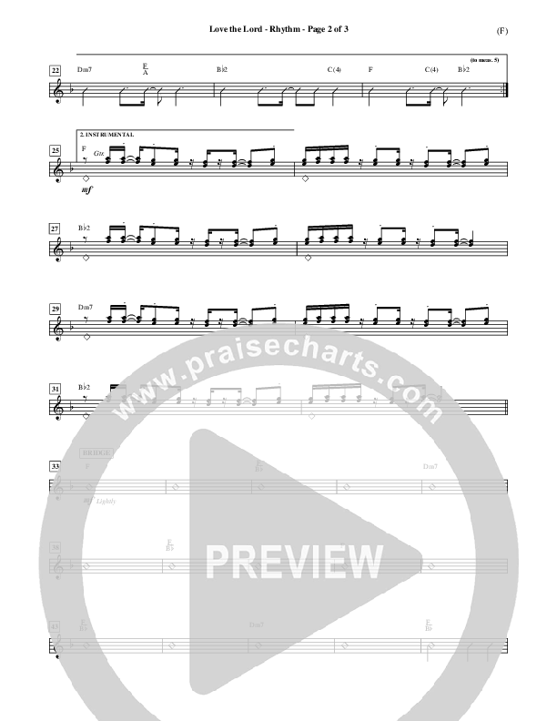 Love The Lord Rhythm Chart (Lincoln Brewster)