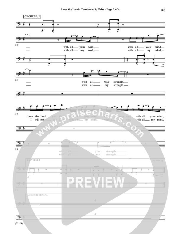 Love The Lord Trombone 3 (Lincoln Brewster)