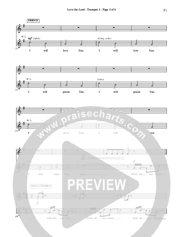 Love The Lord Trumpet 3 (Lincoln Brewster)