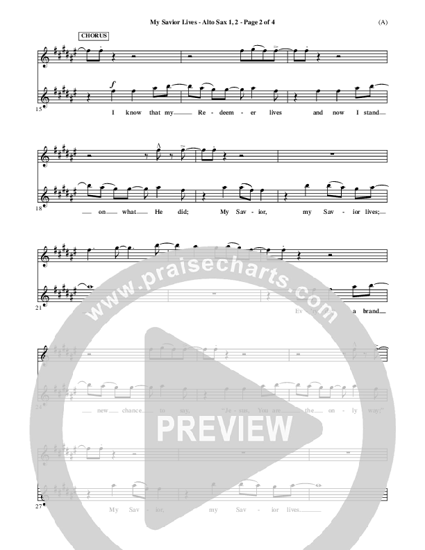 My Savior Lives Alto Sax 1/2 ()
