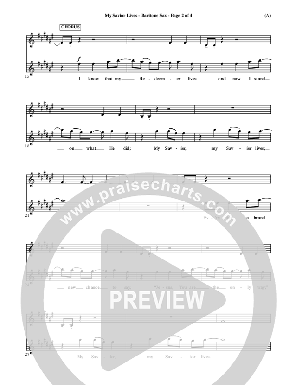 My Savior Lives Bari Sax ()