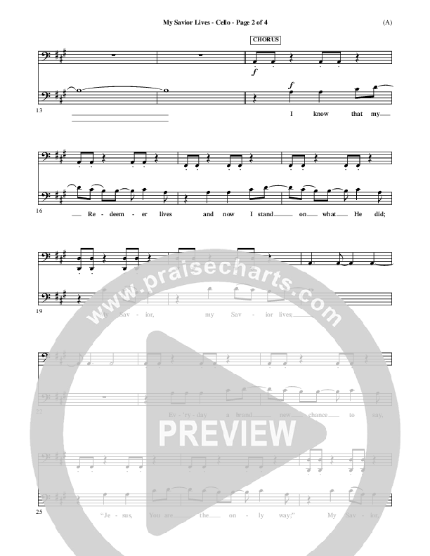 My Savior Lives Cello ()