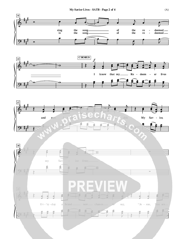 My Savior Lives Choir Vocals (SATB) ()