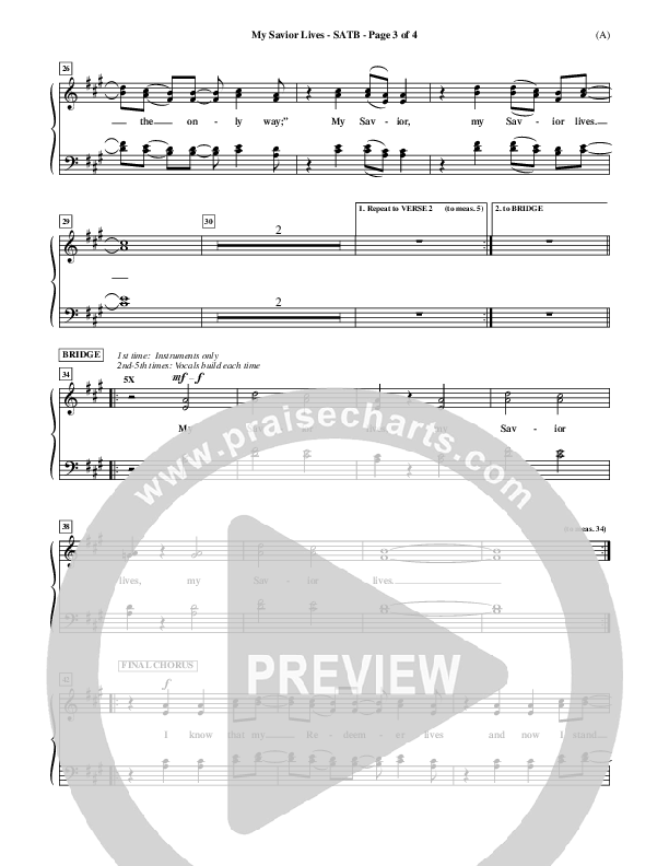 My Savior Lives Choir Vocals (SATB) ()