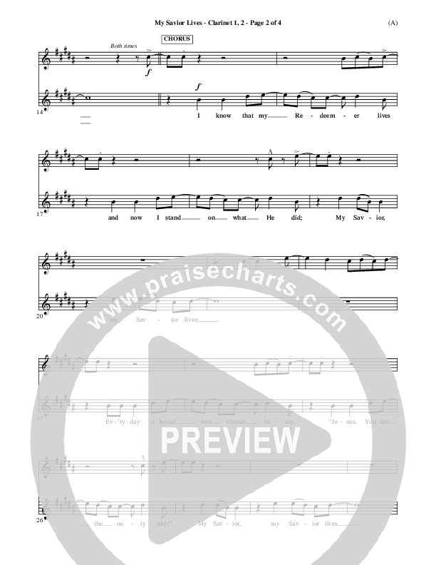 My Savior Lives Clarinet 1/2 ()