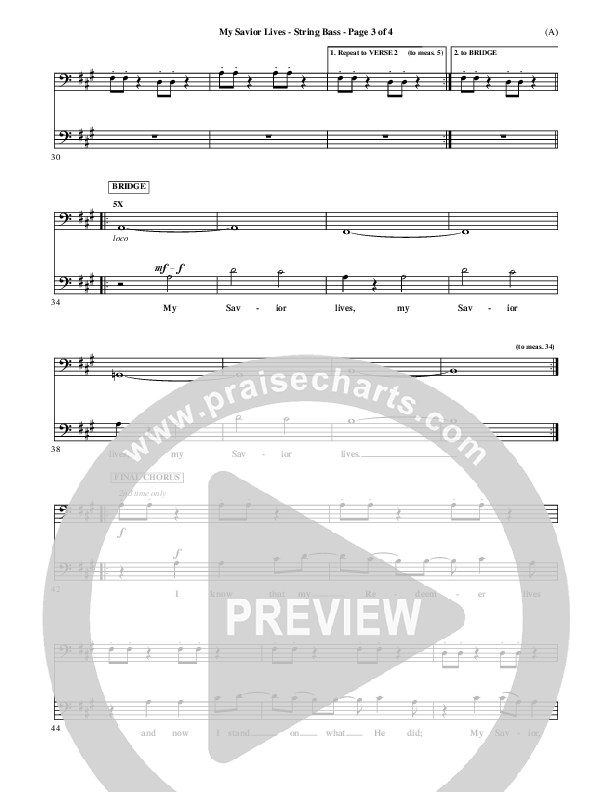 My Savior Lives Double Bass ()