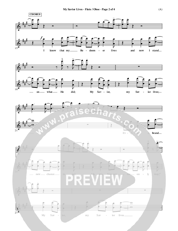 My Savior Lives Flute/Oboe ()