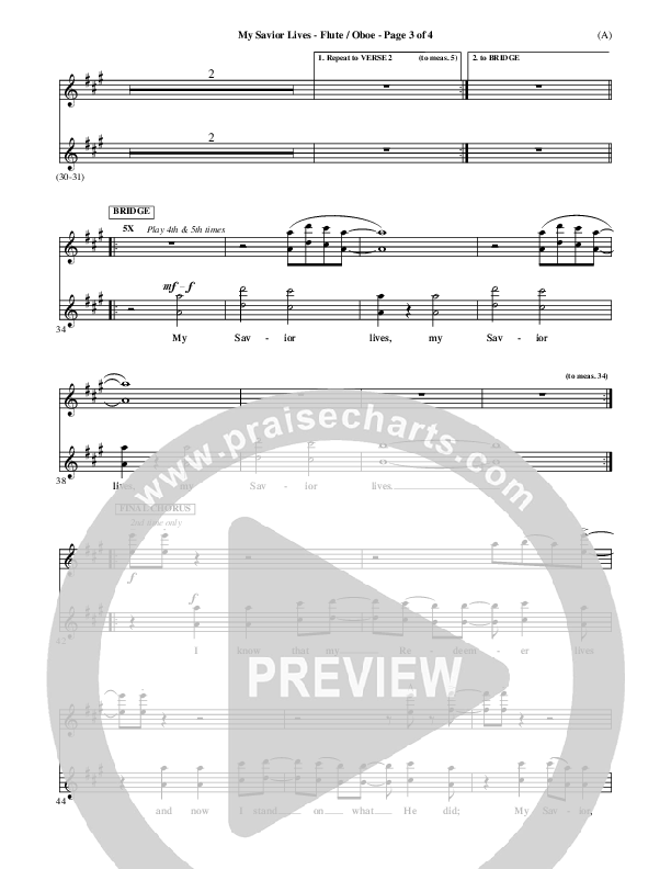 My Savior Lives Flute/Oboe ()