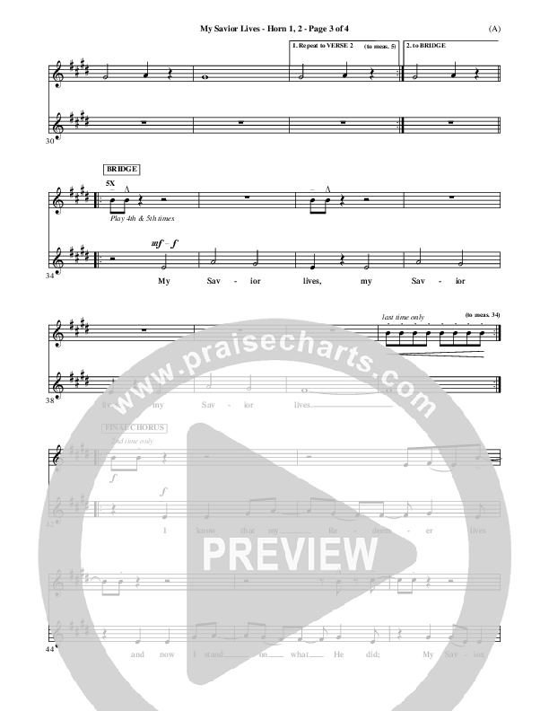 My Savior Lives French Horn 1/2 ()