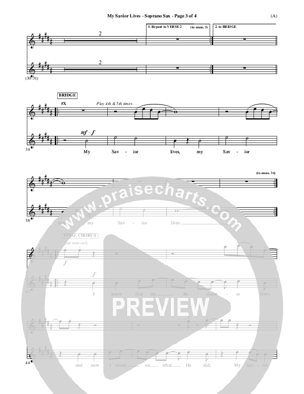 My Savior Lives Soprano Sax ()