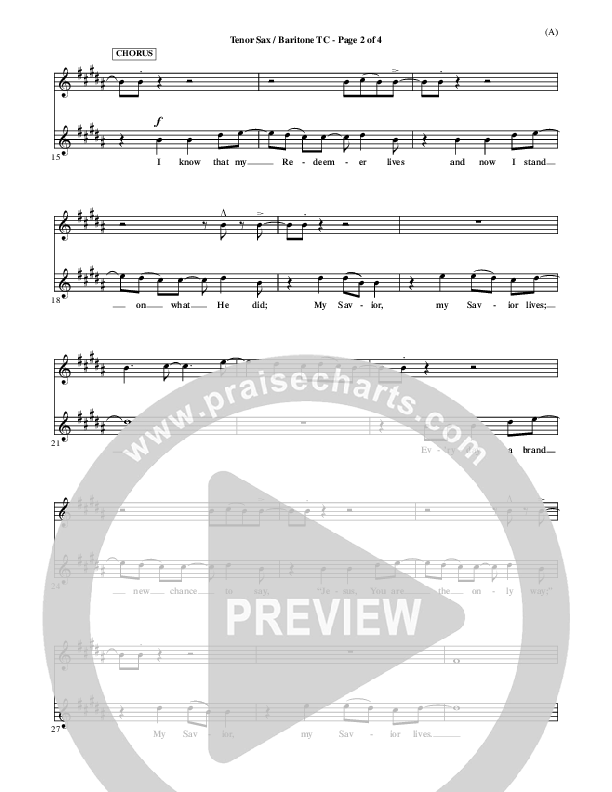 My Savior Lives Tenor Sax/Baritone T.C. ()