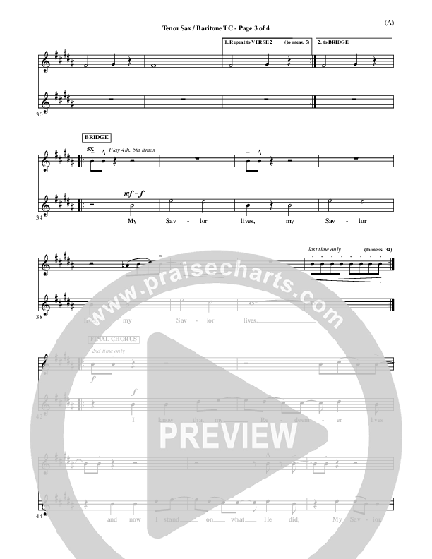My Savior Lives Tenor Sax/Baritone T.C. ()