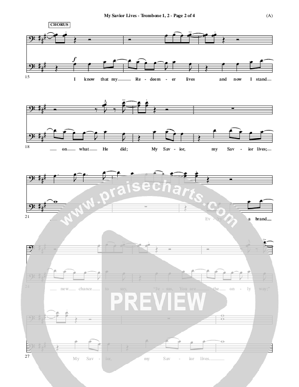 My Savior Lives Trombone 1/2 ()