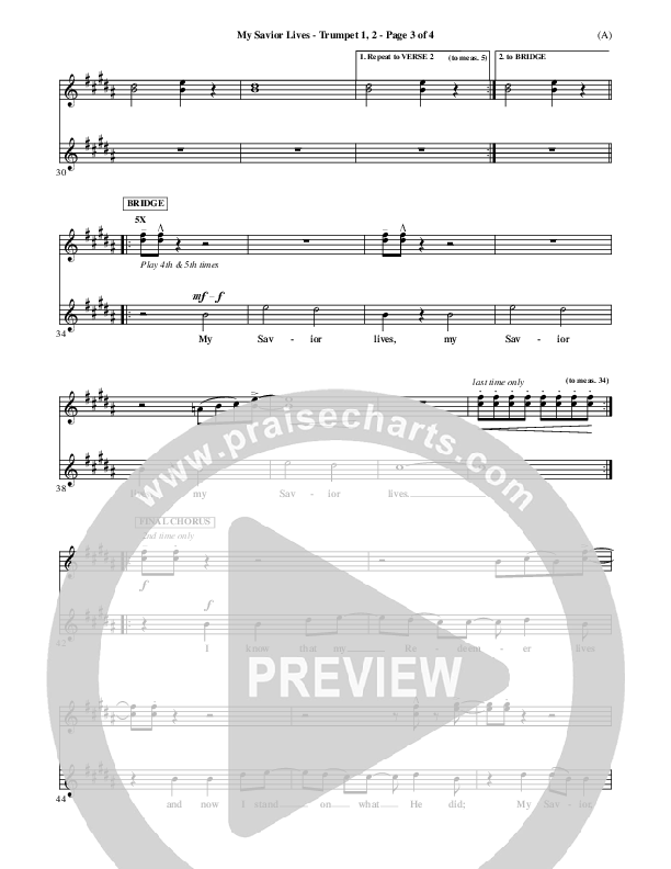 My Savior Lives Trumpet 1,2 ()