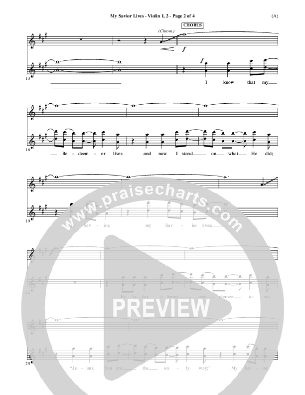 My Savior Lives Violin 1/2 ()