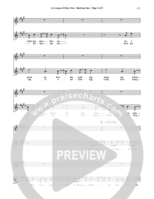 As Long As I Have You Bari Sax (Mark Roach)