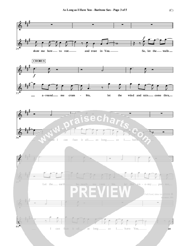 As Long As I Have You Bari Sax (Mark Roach)