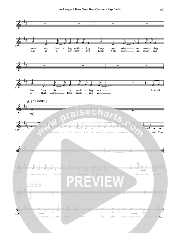 As Long As I Have You Bass Clarinet (Mark Roach)