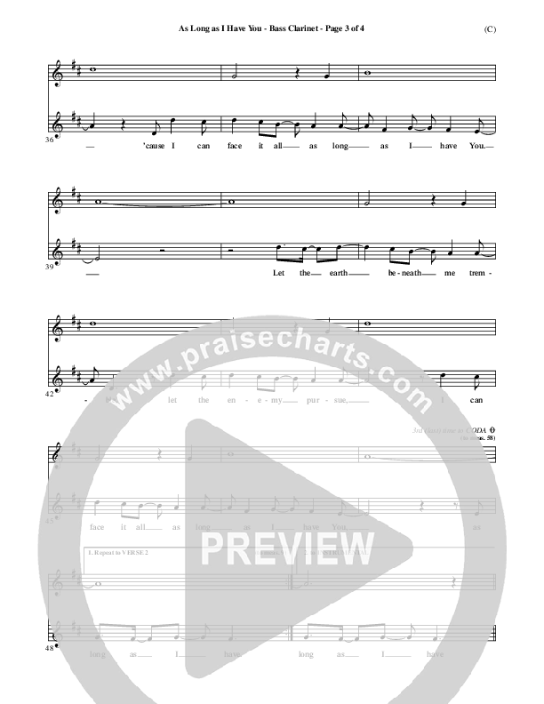 As Long As I Have You Bass Clarinet (Mark Roach)