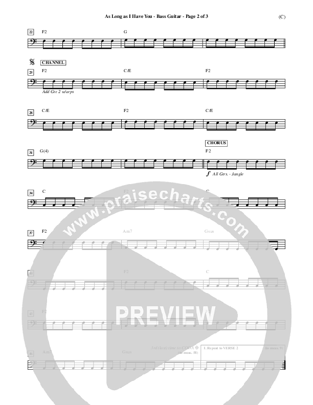 As Long As I Have You Bass Guitar (Mark Roach)