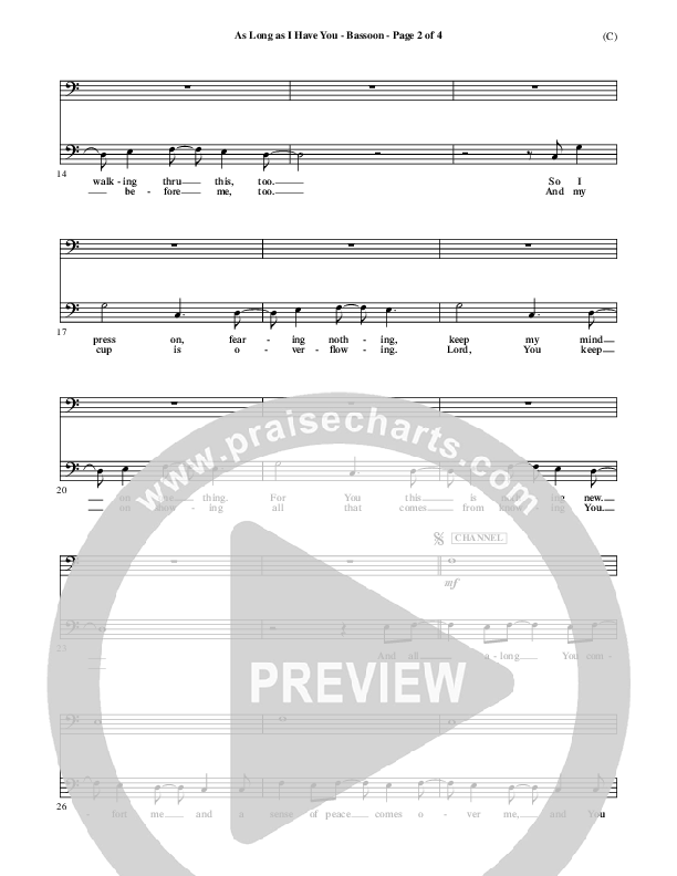 As Long As I Have You Bassoon (Mark Roach)