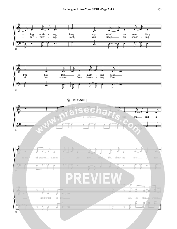 As Long As I Have You Choir Sheet (SATB) (Mark Roach)