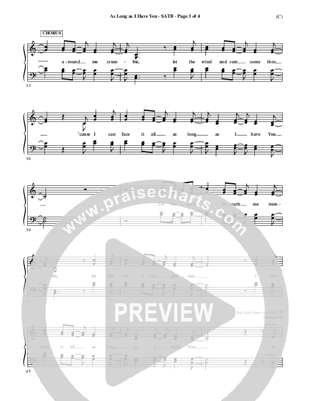 As Long As I Have You Choir Vocals (SATB) (Mark Roach)