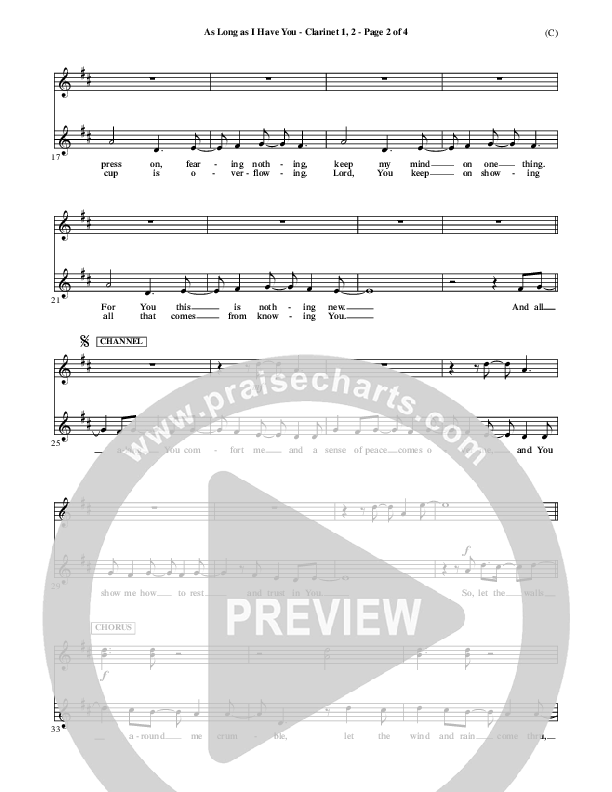 As Long As I Have You Clarinet 1/2 (Mark Roach)