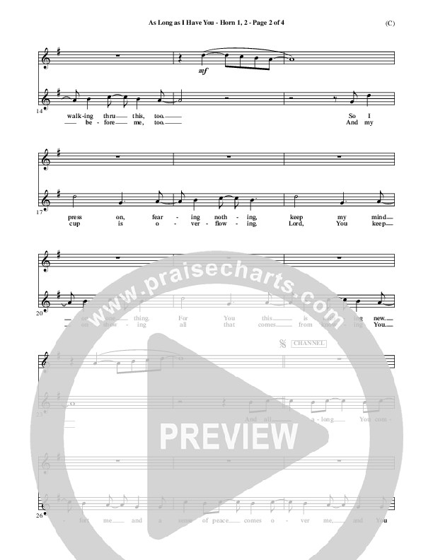 As Long As I Have You French Horn 1/2 (Mark Roach)