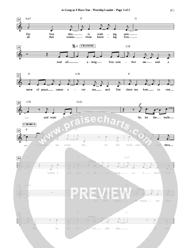 As Long As I Have You Lead Sheet (Mark Roach)