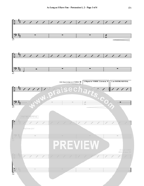 As Long As I Have You Percussion 1/2 (Mark Roach)