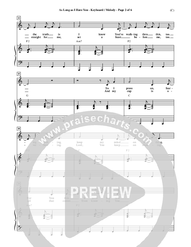 As Long As I Have You Piano/Vocal (Mark Roach)