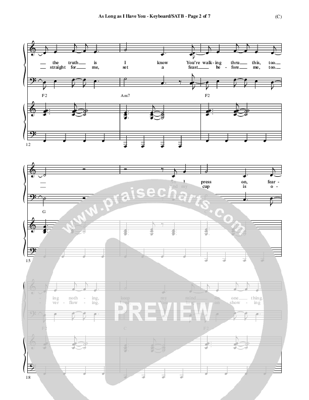As Long As I Have You Piano/Vocal (SATB) (Mark Roach)