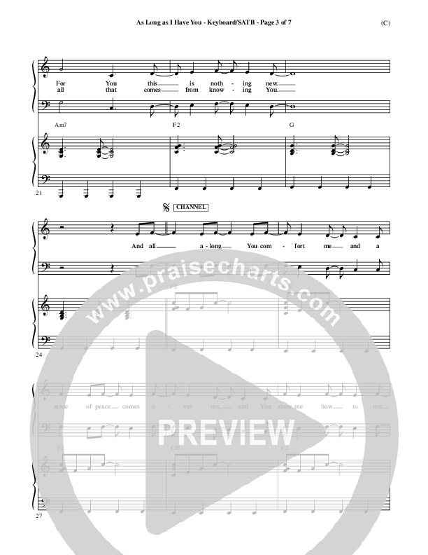 As Long As I Have You Piano/Vocal (SATB) (Mark Roach)