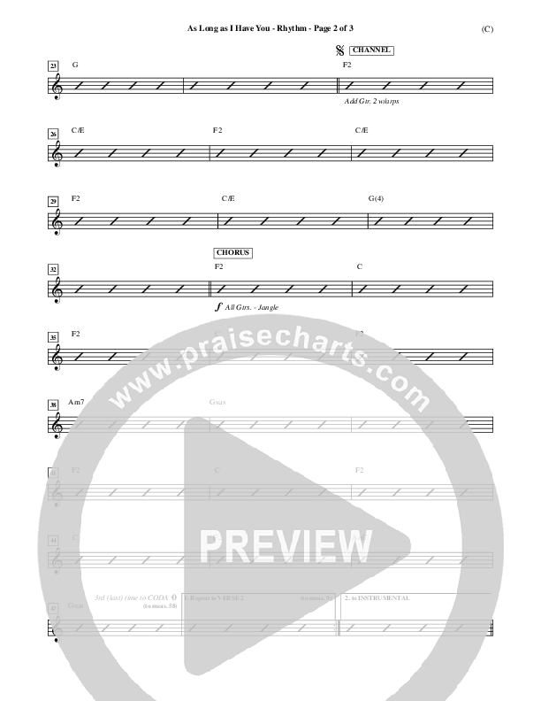 As Long As I Have You Rhythm Chart (Mark Roach)