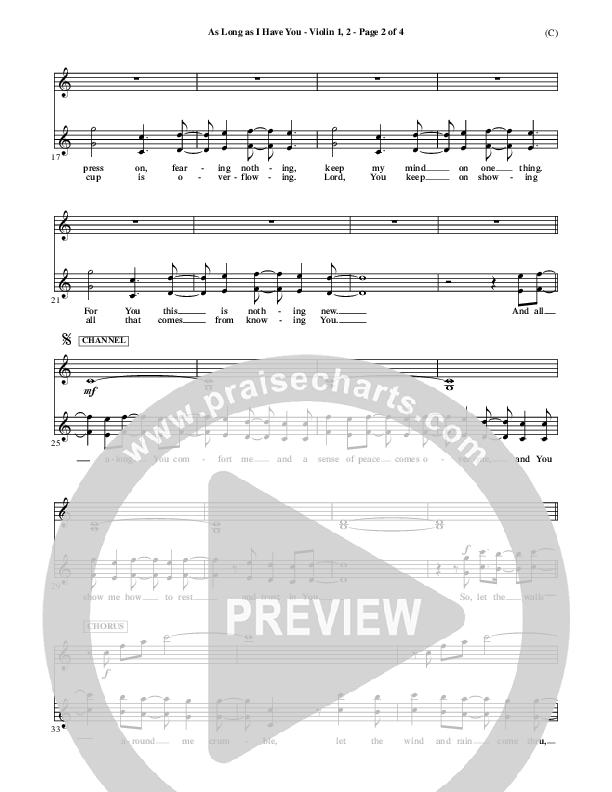 As Long As I Have You Violin 1/2 (Mark Roach)