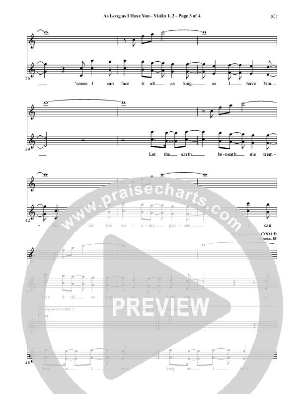 As Long As I Have You Violin 1/2 (Mark Roach)