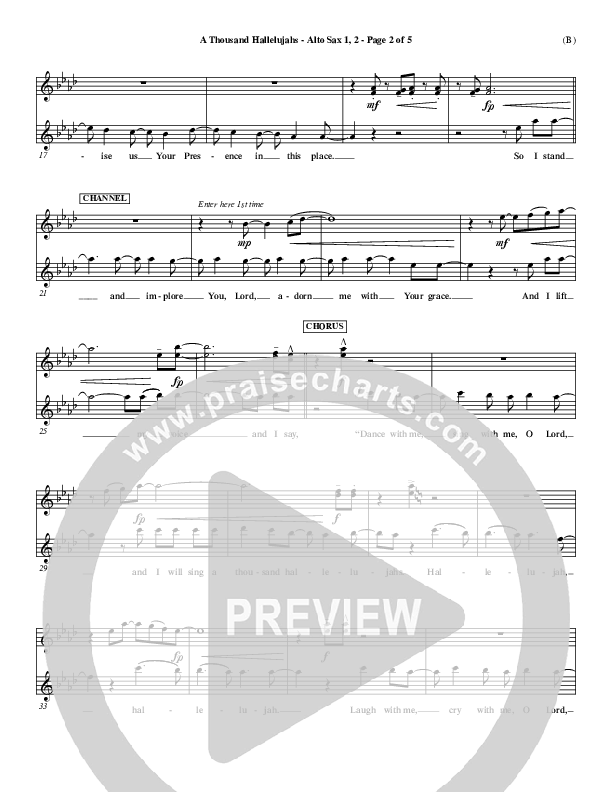 A Thousand Hallelujahs Alto Sax 1/2 (Mark Roach)