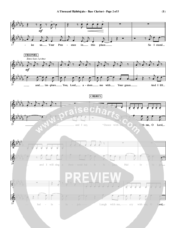 A Thousand Hallelujahs Bass Clarinet (Mark Roach)