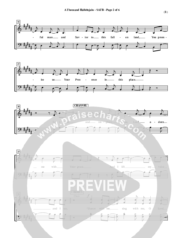 A Thousand Hallelujahs Choir Sheet (SATB) (Mark Roach)