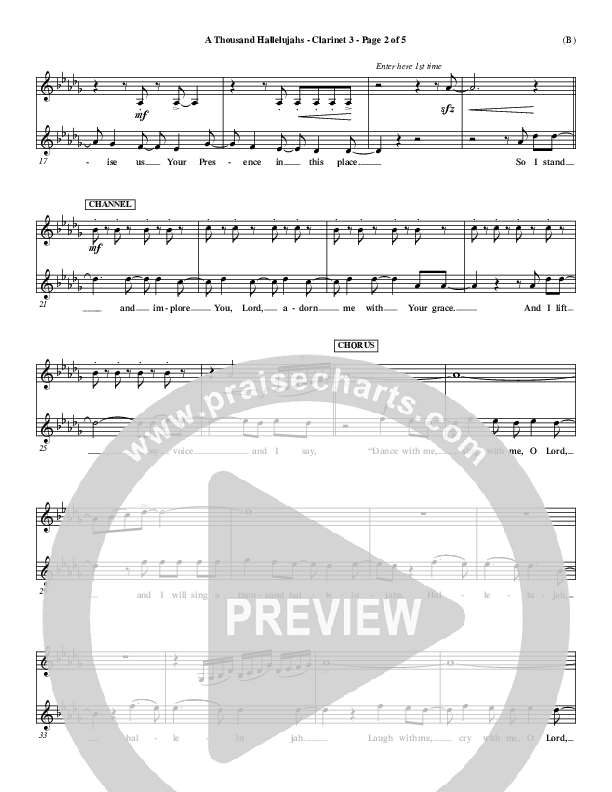 A Thousand Hallelujahs Clarinet 3 (Mark Roach)