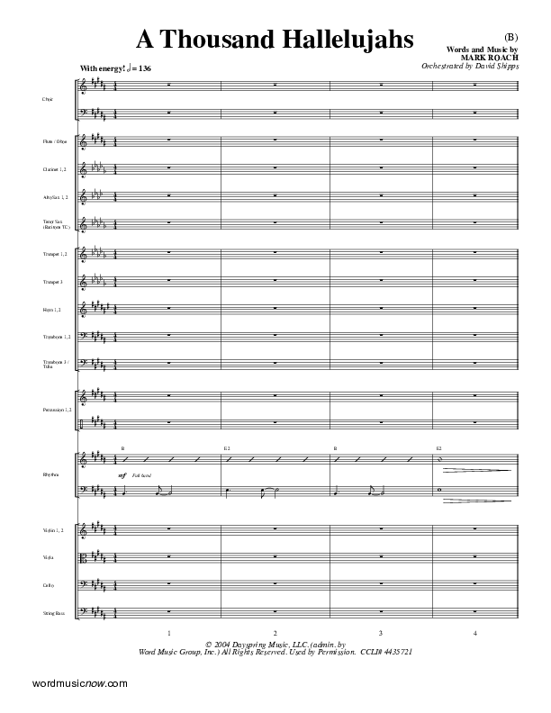 A Thousand Hallelujahs Conductor's Score (Mark Roach)