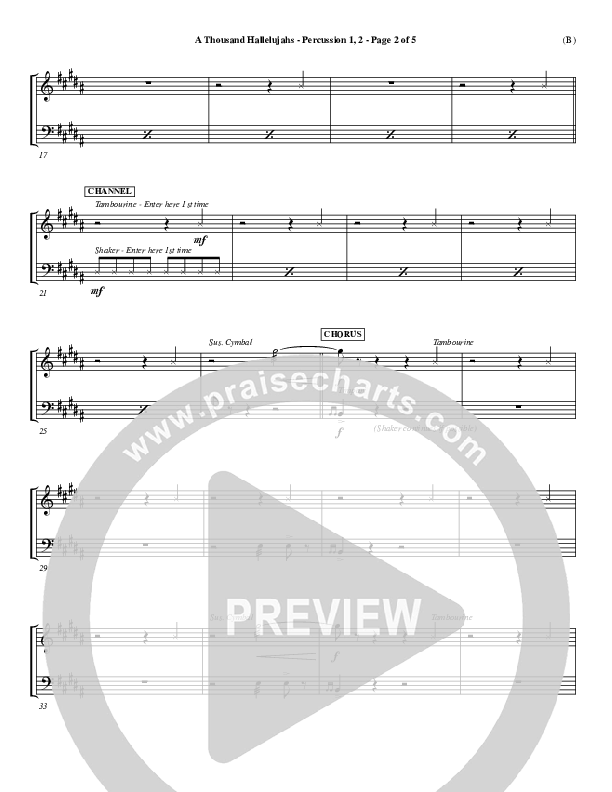 A Thousand Hallelujahs Percussion 1/2 (Mark Roach)