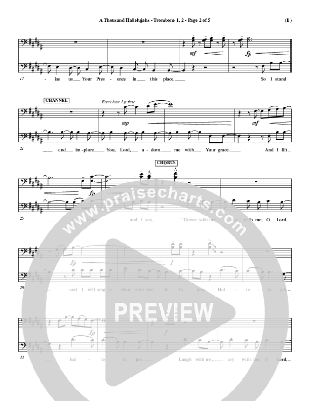 A Thousand Hallelujahs Trombone 1/2 (Mark Roach)