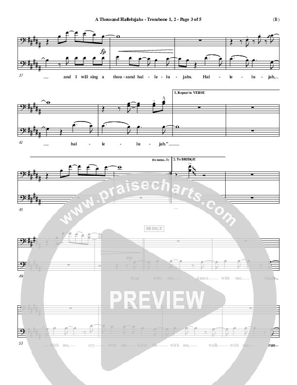 A Thousand Hallelujahs Trombone 1/2 (Mark Roach)