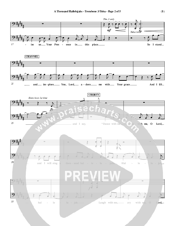 A Thousand Hallelujahs Trombone 3/Tuba (Mark Roach)